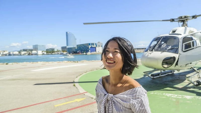 Barcelona: Helicopter Flight over Barcelona's Coastline - Port Forum and the Olympic Port: where the city meets the sea