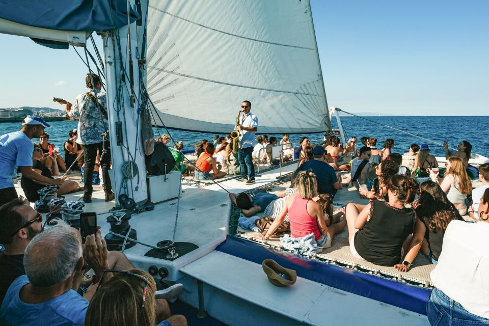 Barcelona: Sunset Catamaran Cruise with Live Music - Nets seating: the comfort trick behind the photos