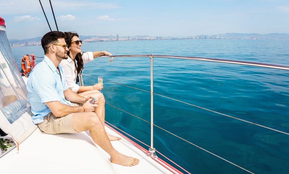 Barcelona: Sunset or Day Catamaran Cruise with Tapa & Drink - The 2-hour coast cruise: what the skyline looks like from the sea