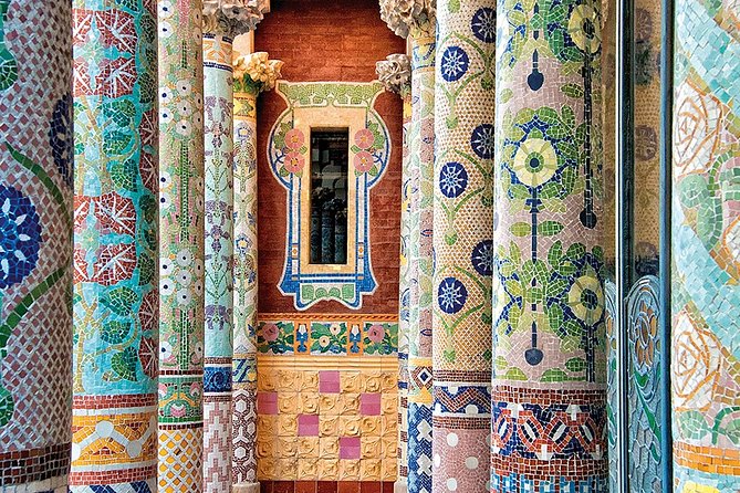 Palau de la Musica Catalana Guided Tour - The staircases: tiles underneath and marble banisters overhead